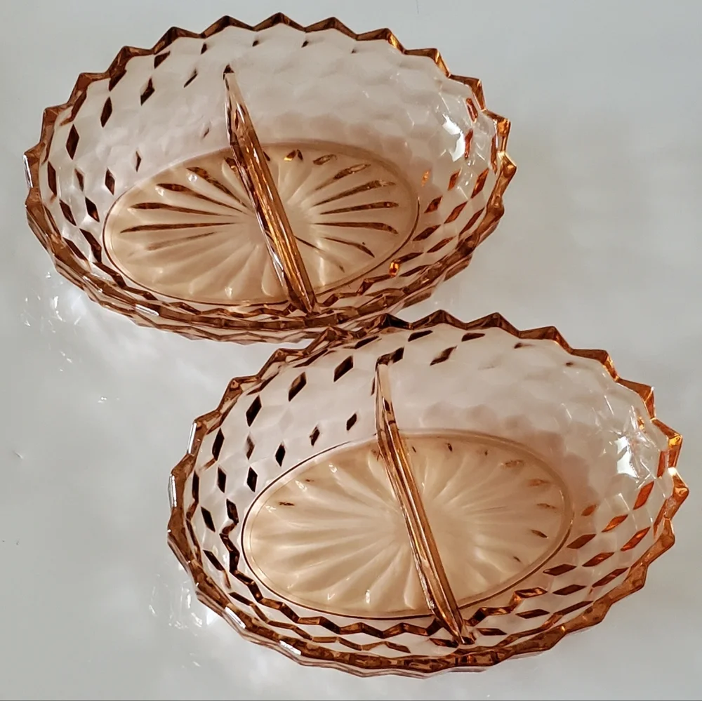 Vntg "Whitehall Peach" 2-Part 10" Oval Dish by Colony - Picture 10 of 16